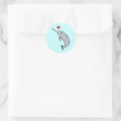 Sticker Rond Amour Narwhal (Sac)