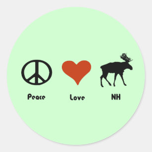 Sticker Rond Amour New Hampshire de paix