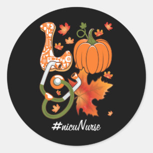 Sticker Rond Amour NICU Infirmière Néonatal Automne Automne Cit