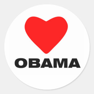Sticker Rond Amour Obama