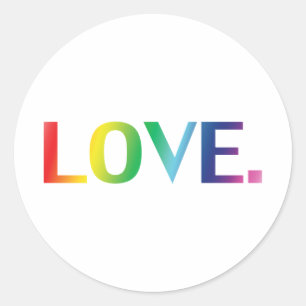 Sticker Rond Amour, orgueil lgbt lgbtq couleurs arc-en-ciel bla
