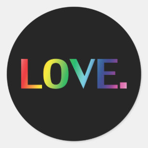 Sticker Rond Amour, orgueil lgbt lgbtq couleurs arc-en-ciel noi