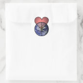 Sticker Rond amour paix (Sac)