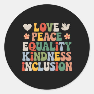 Sticker Rond Amour Paix Diversité Inclusion Égalité Black Hist