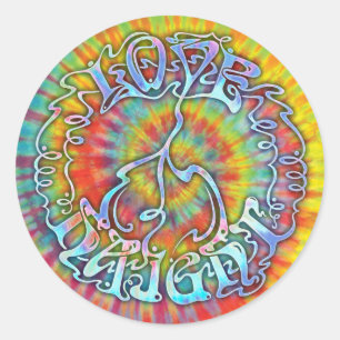 Sticker Rond Amour Paix Haight