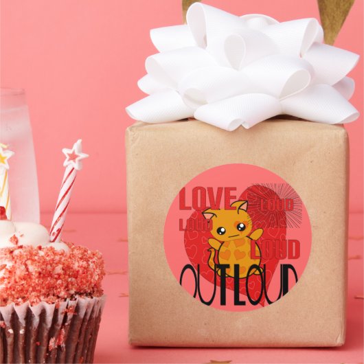 Sticker Rond Amour par la force (Fête)