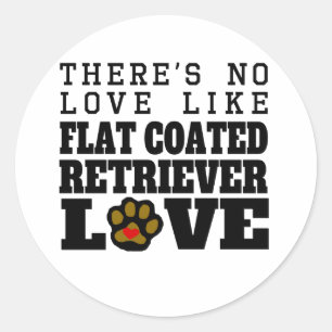 Sticker Rond Amour Plat-Enduit de chien d'arrêt