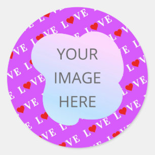 Sticker Rond AMOUR pourpre
