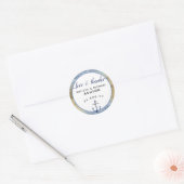 Sticker Rond Amour & Remerciements #Bleu Nautique & Or #CadeauD (Enveloppe)
