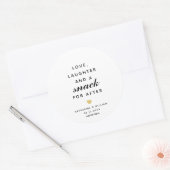 Sticker Rond Amour rire et un snack pour après mariage Faveur (Enveloppe)