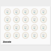 Sticker Rond Amour. Romantique Floral Burlap Texture Mariage (Feuille)