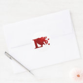 Sticker Rond AMOUR Rouge (Enveloppe)