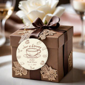 Sticker Rond Amour rustique : une tasse de café pour la fête de