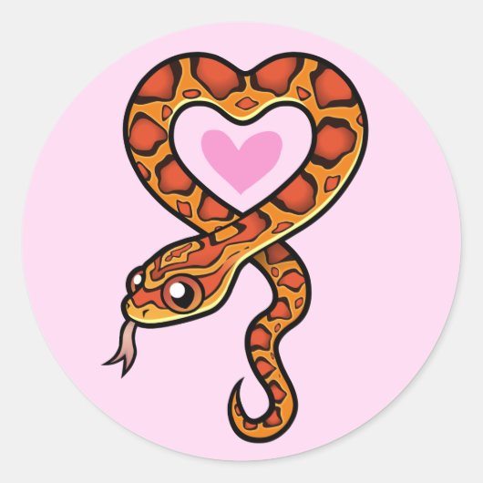 Sticker Rond Amour serpent (Devant)