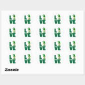 Sticker Rond Amour & Shamrock 🍀 ❤️ (Feuille)