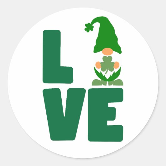 Sticker Rond Amour & Shamrock 🍀 ❤️ (Devant)