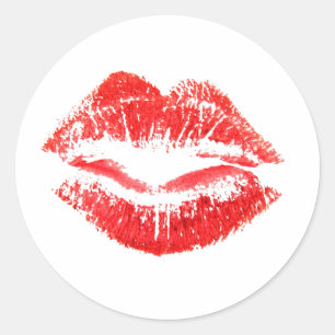 Sticker Rond Amour, Smooches, Baisers, Lèvres