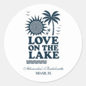 Sticker Rond Amour sur le lac Bachelorette Week-end (Devant)