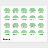 Sticker Rond Amour trèfle Shamrock (Feuille)