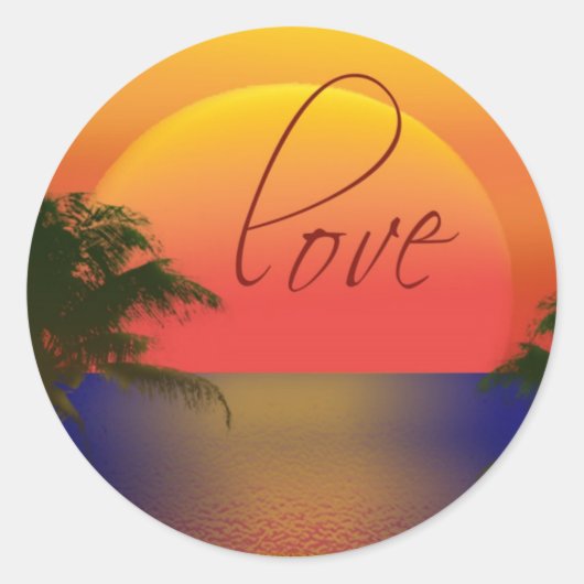 Sticker Rond amour tropical (Devant)