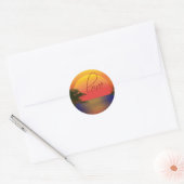 Sticker Rond amour tropical (Enveloppe)