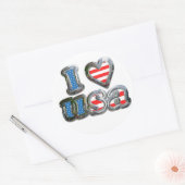 Sticker Rond amour usa (Enveloppe)