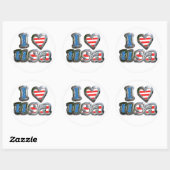 Sticker Rond amour usa (Feuille)