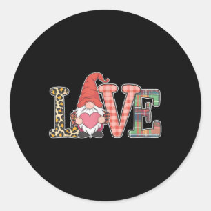 Sticker Rond Amour Valentines Jour Gnomes mignons Coeurs rouges