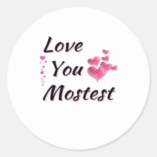 Sticker Rond Amour Vous Plus Plus Plus Style Rétro Ludique (Devant)