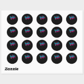Sticker Rond Amour Vous Plus Style de Typographie Propre (Feuille)