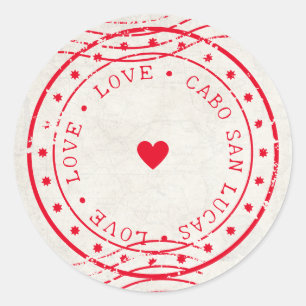 Sticker Rond Amour Voyage Destination Mariage