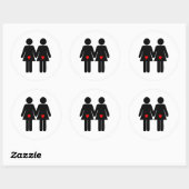 Sticker Rond Amoureuses lesbiennes (Feuille)