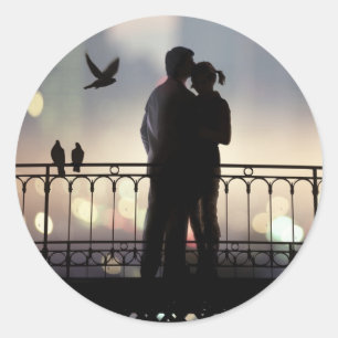 Sticker Rond Amoureux