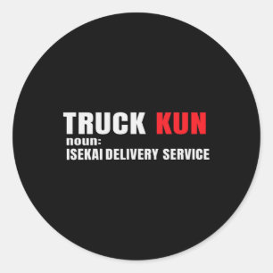 Sticker Rond Amoureux d'Anime mème Isekai Truck-Kun manga pour 