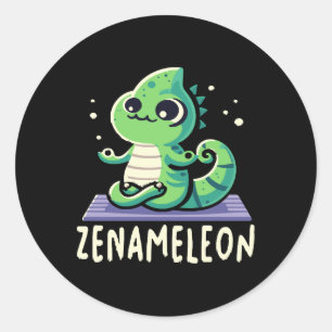 Sticker Rond Amoureux de caméléon