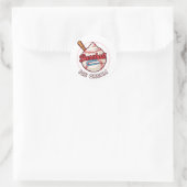 Sticker Rond amoureux de glace de base-ball (Sac)