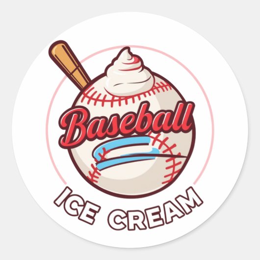 Sticker Rond amoureux de glace de base-ball (Devant)