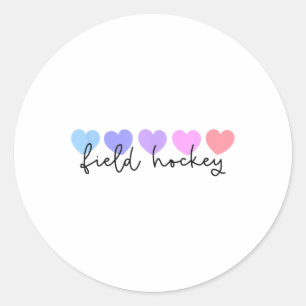 Sticker Rond Amoureux de hockey sur gazon Cœur Femmes ou filles