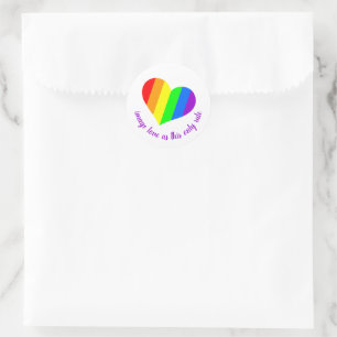 Sticker Rond Amoureux de l'arc-en-ciel