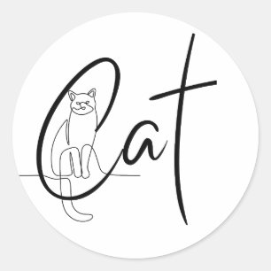 Sticker Rond Amoureux de les chats