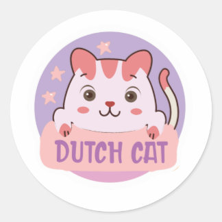 Sticker Rond Amoureux de les chats de Dutch Bros