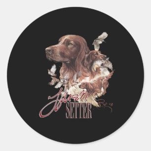 Sticker Rond Amoureux de les chiens irlandais Setter