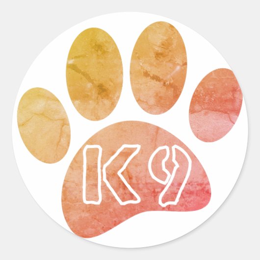 Sticker Rond Amoureux de les chiens K9 (Devant)