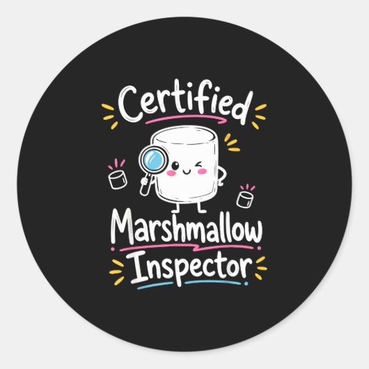 Sticker Rond Amoureux de marshmallow mignon (Devant)