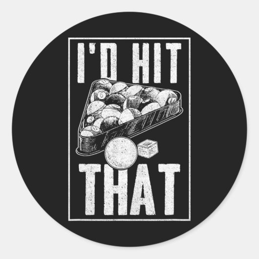 Sticker Rond Amoureux de piscine pour femmes et hommes Billard (Devant)