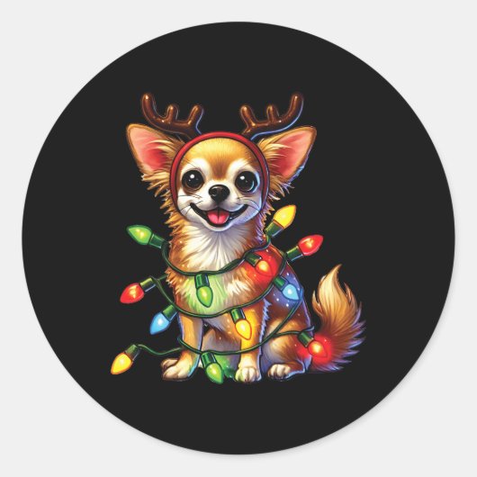 Sticker Rond Amoureux des animaux animaux Chihuahua Chiens Rein (Devant)