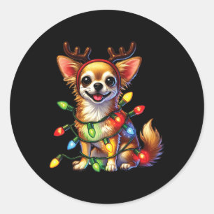 Sticker Rond Amoureux des animaux animaux Chihuahua Chiens Rein