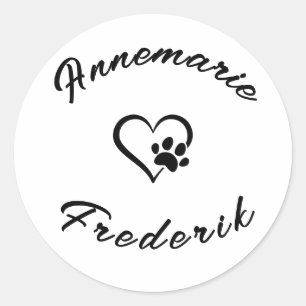Sticker Rond Amoureux des animaux de chien