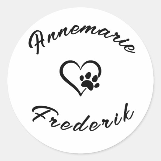 Sticker Rond Amoureux des animaux de chien (Devant)