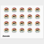 Sticker Rond Amoureux des chats (Feuille)